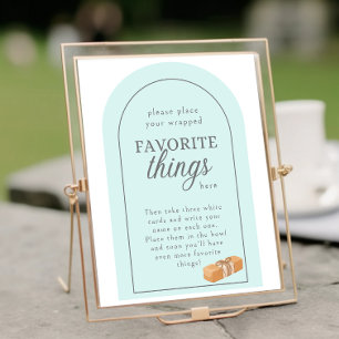 Favorite Things Party Instructions Sign