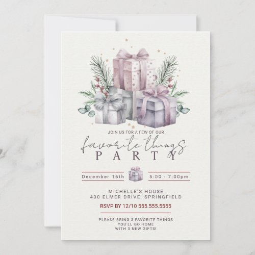 Favorite Things party  Invitation