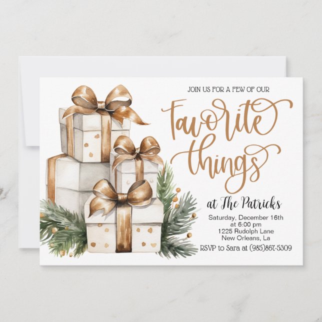 Favorite Things Party Invitation (Front)