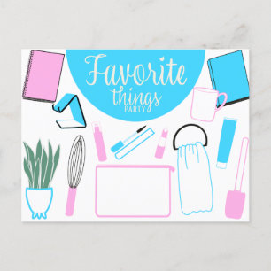 Favorite Things Party Postcard Invitation