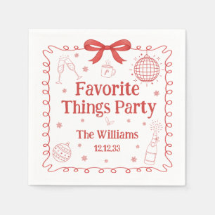 Favorite Things Party Red Bow Christmas Napkins