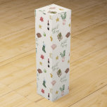 Favorite Things Patterned Holiday Christmas Wine Box<br><div class="desc">Add a festive and coordinated touch to your "Favorite Things" party with this charming patterned wine box! Featuring a delightful neutral pattern of watercolor-style gift items and holiday icons, along with "favorite things" in elegant handwritten script, this box is the perfect way to package your wine with ease. © Kimbellished,...</div>