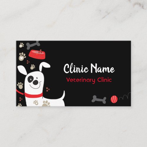 Favorite Things with Cute Dog Veterinary Clinic Business Card