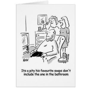 Favorite TV Soaps Funny Cartoon Greetings Card