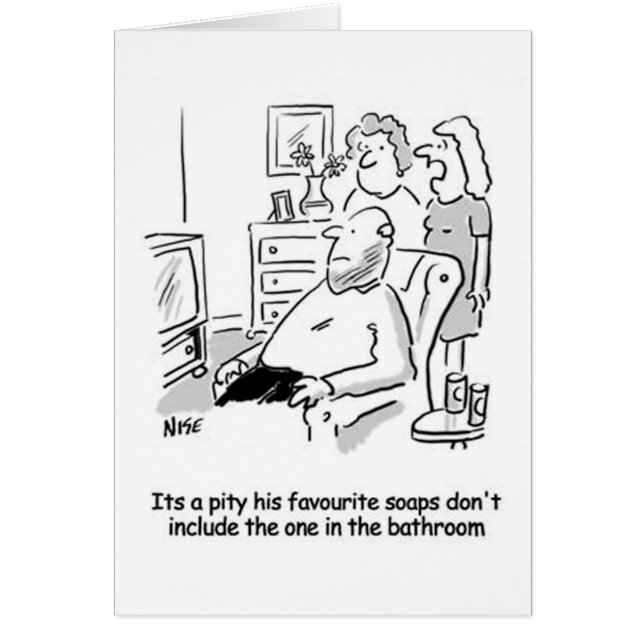 Favorite TV Soaps Funny Cartoon Greetings Card (Front)