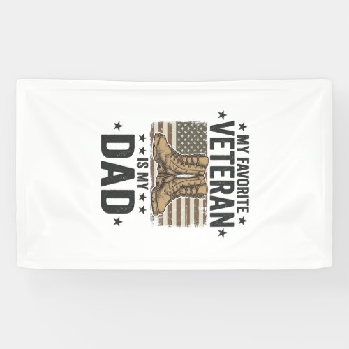 Favorite Veteran Dad Patriotic Combat Boots Shirt  Banner