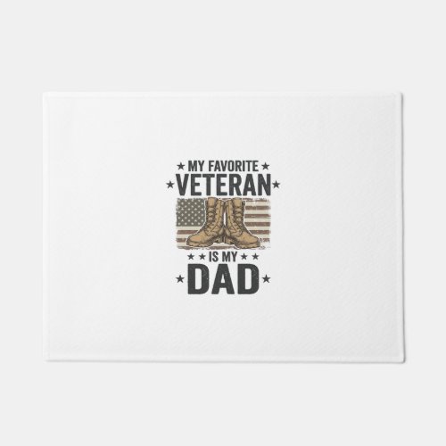 Favorite Veteran Dad Patriotic Combat Boots Shirt  Doormat