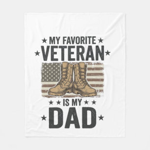 Favorite Veteran Dad Patriotic Combat Boots Shirt Fleece Blanket