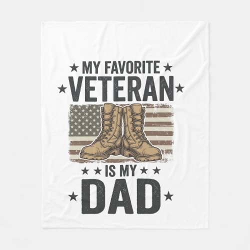 Favorite Veteran Dad Patriotic Combat Boots Shirt  Fleece Blanket