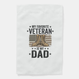 Favorite Veteran Dad Patriotic Combat Boots Shirt  Garden Flag