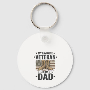 Favorite Veteran Dad Patriotic Combat Boots Shirt Keychain