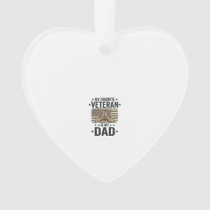 Favorite Veteran Dad Patriotic Combat Boots Shirt Ornament