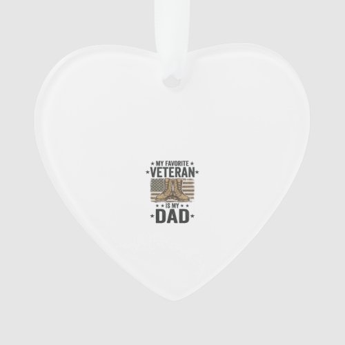 Favorite Veteran Dad Patriotic Combat Boots Shirt  Ornament