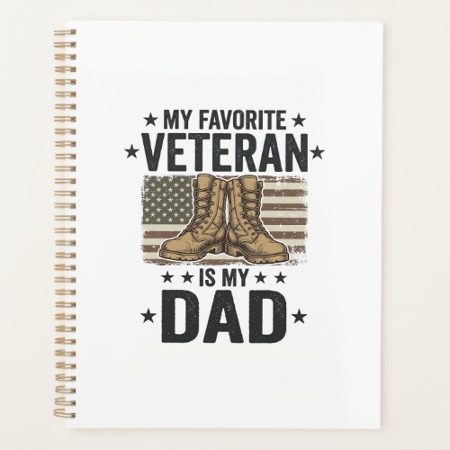 Favorite Veteran Dad Patriotic Combat Boots Shirt  Planner