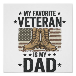 Favorite Veteran Dad Patriotic Combat Boots Shirt Poster