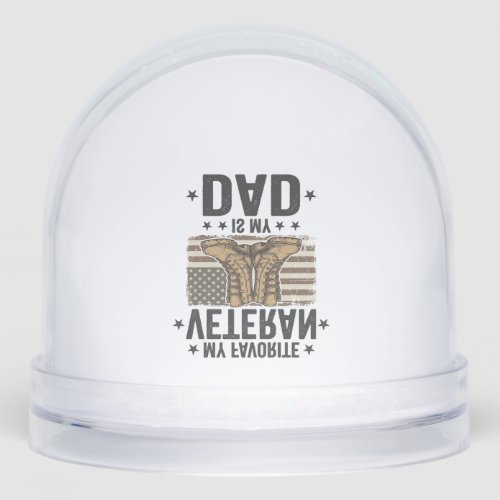 Favorite Veteran Dad Patriotic Combat Boots Shirt  Snow Globe