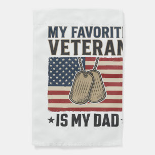 Favorite Veteran Dad Patriotic Dog Tags Design_1 Garden Flag