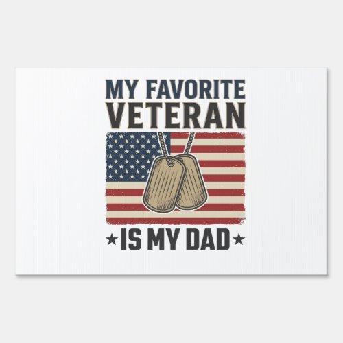Favorite Veteran Dad Patriotic Dog Tags Design_1 Sign