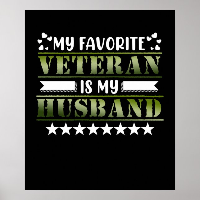 Favorite Veteran Husband Happy Veterans Day Poster (Front)