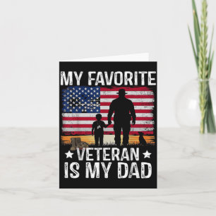 Favorite Veteran is Dad American Flag Military Card