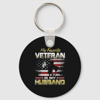 Favorite veteran is husband boyfriend veterans day keychain