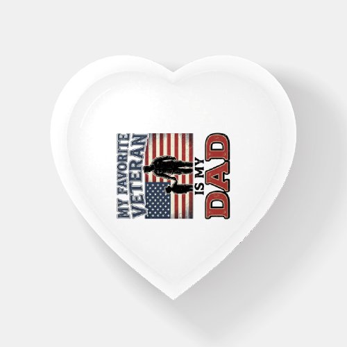 Favorite Veteran Is My Dad Patriotic Shirt Design_ Paperweight