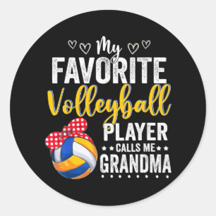 Favorite Volleyball Player Calls Me Grandma Classic Round Sticker