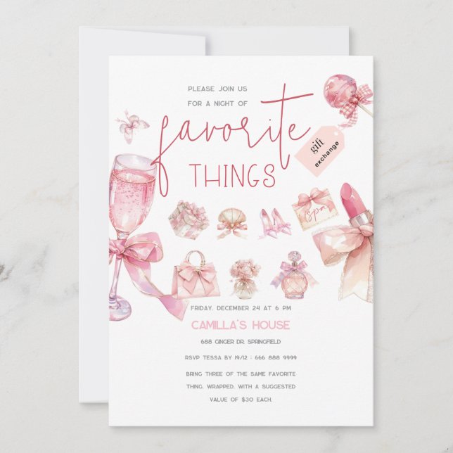  Favorites | Holiday Favorite Things Party  Invitation (Front)