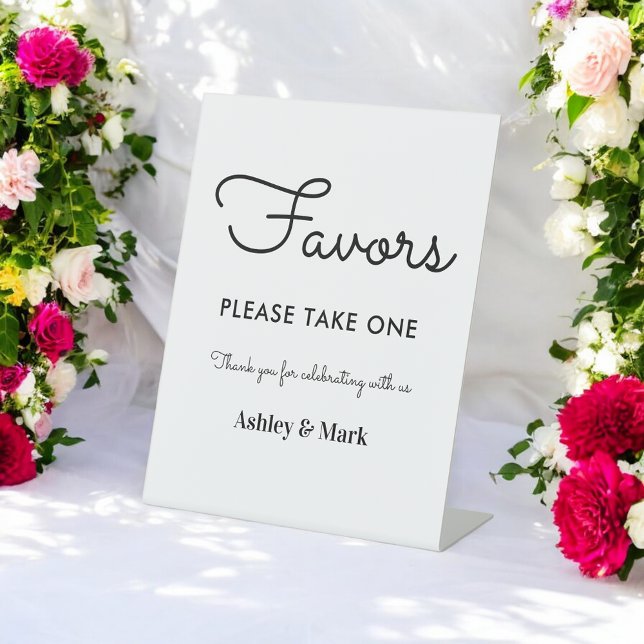 Favors Black White Wedding Sign Classic Poster (Creator Uploaded)
