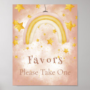 Favors Boho rainbow gold stars magic dust Poster
