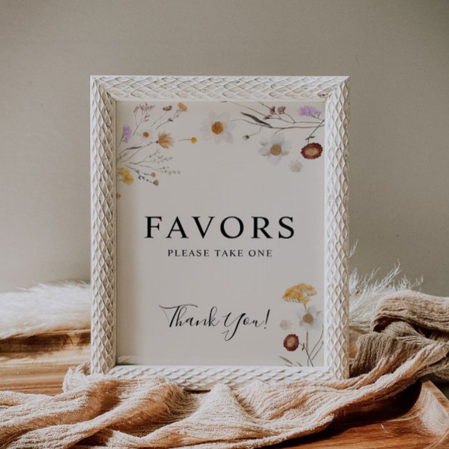 Favors Boho Wildflower Wedding Sign  (Creator Uploaded)