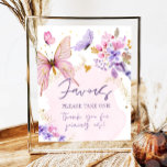 Favors Butterfly Floral Garden Shower Birthday Poster at Zazzle