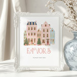 Favors Christmas village Winter Baby Shower Poster<br><div class="desc">Favors Christmas village Winter Baby Shower Poster 
Matching items are available.</div>