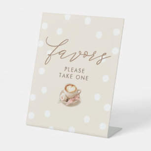 Favors Coffee Themed Girl Baby Shower Table Sign