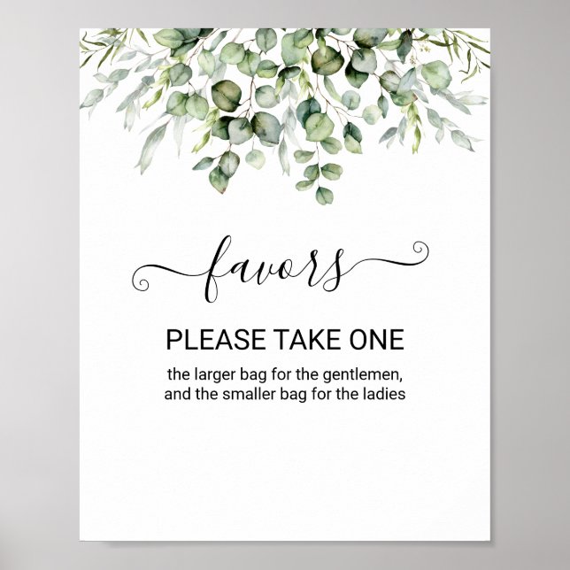 Favors Greenery Sign (Front)