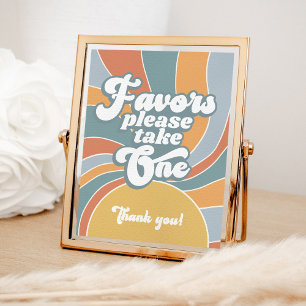 Favors Groovy Retro Sunshine Baby Shower Sign