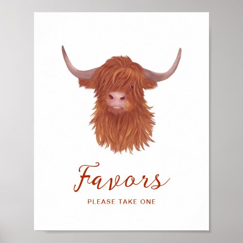 Favors Highland Cow Baby Shower   Poster