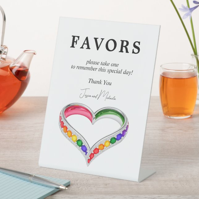 🌈 Favors Intertwined in Pride  Pedestal Sign (In SItu)
