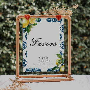 Favors Lemon Positano Bridal Shower Sign
