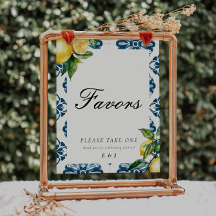 Favors Lemon Positano Wedding Sign