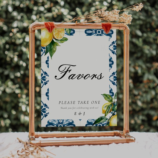 Favors Lemon Positano Wedding Sign (Creator Uploaded)