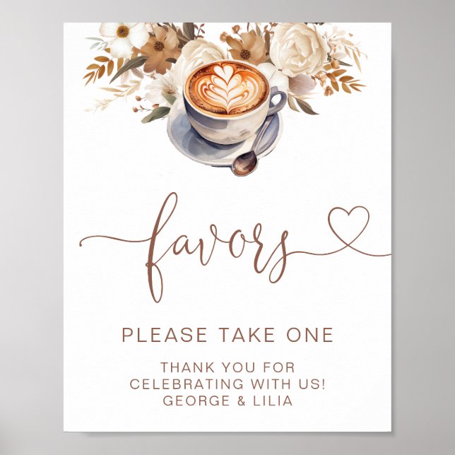 Favors Love Is Brewing Bridal Shower Poster (Front)