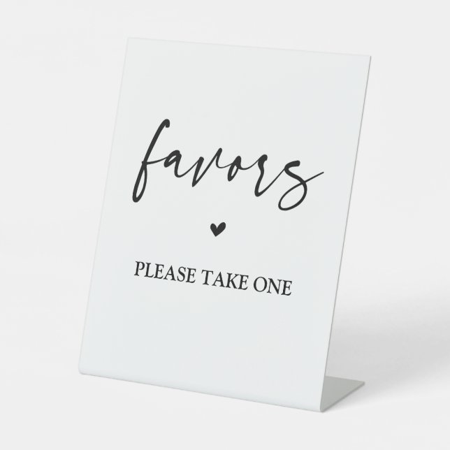 Favors minimalist pedestal sign (Front)