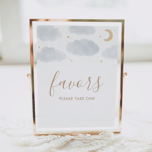 Favors Over the Moon Baby Shower Sign