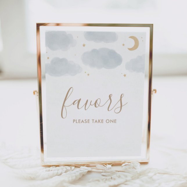 Favors Over the Moon Baby Shower Sign (Creator Uploaded)