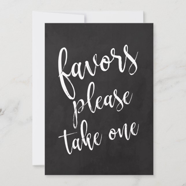 Favors Please Take One Affordable Chalkboard Sign Invitation (Front)