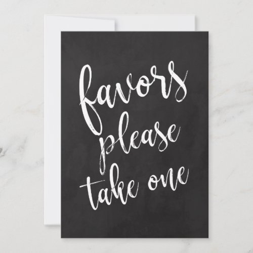 Favors Please Take One Affordable Chalkboard Sign Invitation