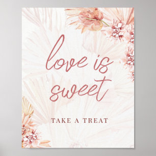 Favors Please Take One Boho Bohemian Beige Wedding Poster