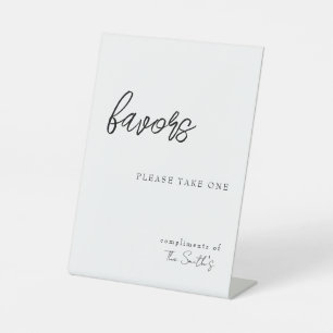 'Favors Please Take One' Compliments Customizable  Pedestal Sign