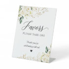 Favors Please Take One Gold Green White Floral